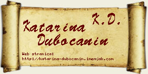 Katarina Dubočanin vizit kartica